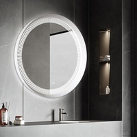 Miroir de salle de bain rond à LED, mural, avec commande tactile, anti-buée, miroir intelligent pour salle de bain, maison, hôtel