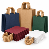 Sac en papier kraft brun ECO en gros avec poignée torsadée pour l'emballage de vente au détail