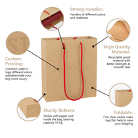 Sacs de shopping de luxe en papier kraft recyclé écologique avec poignées en ruban, impression offset personnalisée du logo - Durables et recyclables