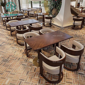 Set di Tavoli <span class=keywords><strong>e</strong></span> Sedie in Legno per Caffetteria <span class=keywords><strong>e</strong></span> Ristorante, Divanetti <span class=keywords><strong>e</strong></span> Poltrone, Soluzione Completa per Arredamento Bar - Product Image 4