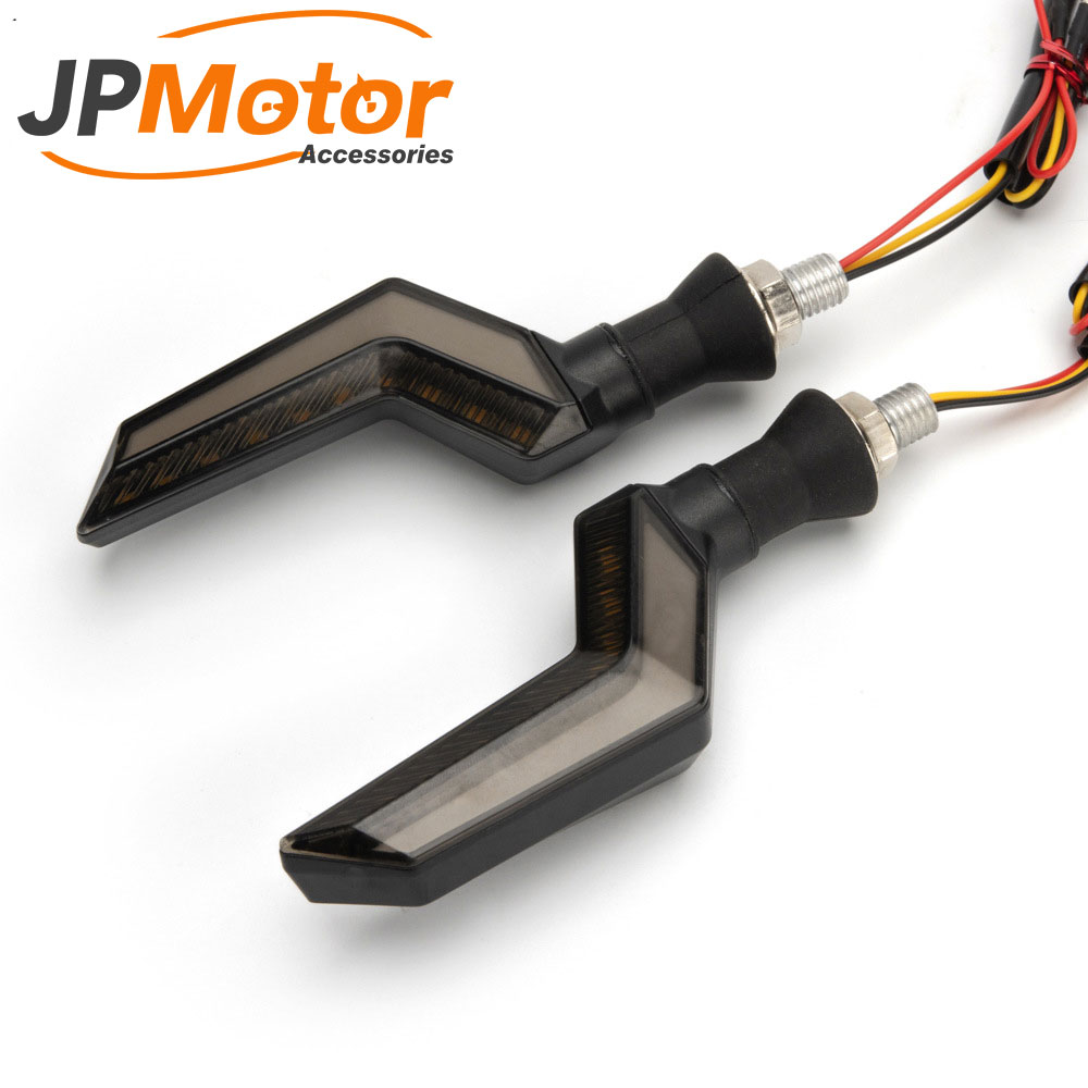 Светодиодный сигнал поворота для мотоцикла, водонепроницаемый универсальный фонарь с желтым лезвием, 2 шт.