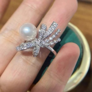 10704 DIY Silver Jewelry Stand with S925 Silver Ring 4-6mm Round Beads & Double <b>Pearls</b> Accessory Stand with <b>Loose</b> <b>Pearls</b> - Product Image 4