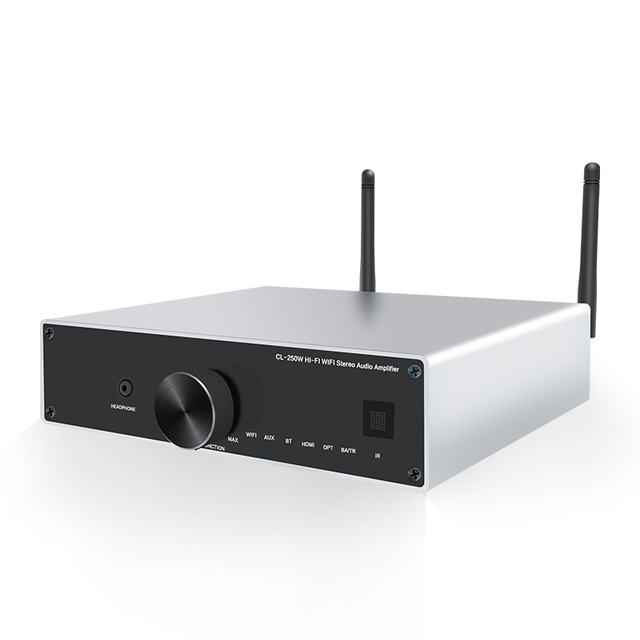 Airplay 200w Wireless, Wifi, Blue Tooth 5.0 APTX-HD, Silver Stereo Best Mini Integrated Home HiFi Audio Amplifier Cheap Price