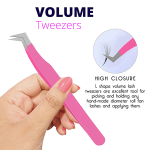 Stainless Steel Eyelash Tweezers Non-Stick Diy Lash Tweezers Diy Non Sticky Tweezer Applicator <b>Tools</b> for Press on Lashes - Product Image 2