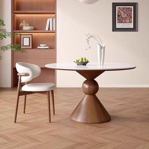 यूरोपीय मध्ययुगीन शैली सिंक्ड पत्थर की टेबलटॉप ठोस लकड़ी फ्रेम रेस्तरां घर होटल कॉफी रूम डाइनिंग टेबल टेबल डाइनिंग चेयर सेट - Product Image 6