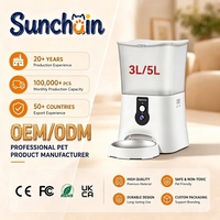 Distributeur automatique de nourriture pour animaux de compagnie Sunchain OEM 2026 avec contrôle du temps et des portions, interaction vidéo, surveillance à distance et connectivité via application