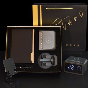 Customizable Luxury Handmade UV Printed 4-in-1 Notebook+Bluetooth Speaker+Phone Holder+Metal Signature Pen High-end <b>Gift</b> Set - Product Image 1