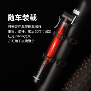 Pompe à vélo Yueli, mini pompe portable avec lumière rouge pour vélos de montagne et de route, fonctionnement manuel léger - Product Image 1