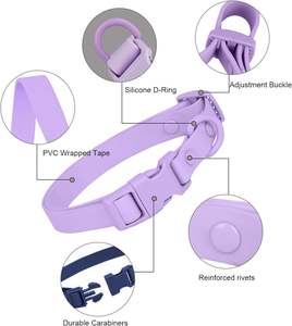 Leicht zu reinigen Weicher flexibler Gummi Komfortables wasser-und schmutz abweisendes Mode-Hunde halsband - Product Image 2