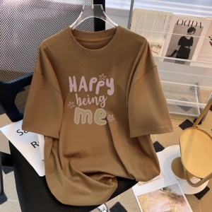 T-shirt en coton <span class=keywords><strong>pour</strong></span> <span class=keywords><strong>femme</strong></span>, coupe ample, décontracté, imprimé dessin animé mignon, col rond, grande taille, manches courtes, été - Product Image 3