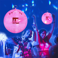 Boule disco suspendue 2CM-100CM en verre rose, cool et amusante, pour fêtes et décorations de Noël - Grande Vente