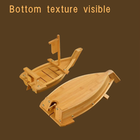 Plateau de service à sushi en forme de bateau LOMATO, personnalisable avec logo, en bambou écologique, décoratif, durable, naturel, petit modèle 60 cm, pour la maison