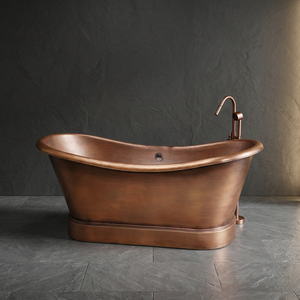 Bañera Ovalada Independiente con Acabado en Cobre Antiguo, Bañera Metálica para Adultos, Diseño Duradero - Product Image 2