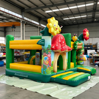 Château gonflable commercial pour adultes et enfants, motif champignon et abeille, combo de dessins animés pour l'extérieur