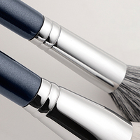 Marque privée personnalisée, ensemble de pinceaux de maquillage professionnels en poils naturels noirs simples pour les fabricants, outil de pinceaux de maquillage doux