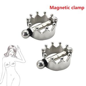 Uniek Ontwerp Dames Kettingloze Metalen Borstklem Kroonvormige Mini Size Sexy Magnetische Tepel Depressie Klem - Product Image 2