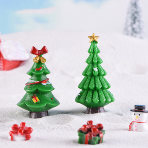 Resin <b>Mini</b> <b>Christmas</b> <b>Tree</b> Figurine Miniatures for Xmas Landscape Decorations Arbol Plant Charm Desktop Ornaments DIY Accessories - Product Image 3