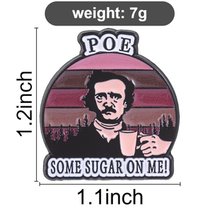Broche con diseño <span class=keywords><strong>de</strong></span> atardecer retro, cita humorística y motivos literarios, para accesorios <span class=keywords><strong>de</strong></span> ropa - Product Image 6