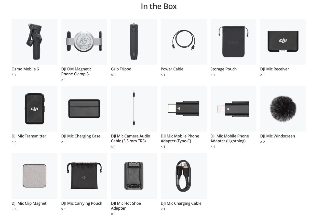 คอมโบ OSMO MOBILE 6 Vlog