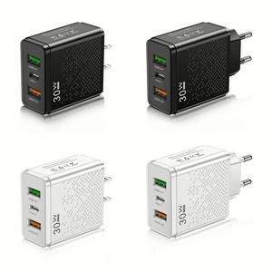 3 <b>Usb</b> Port <b>Wall</b> Charger Adapter 30W <b>USB</b> Type C Fast Charging EU US <b>Plug</b> - Product Image 6