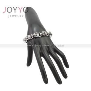 <span class=keywords><strong>2025</strong></span> été mode acier inoxydable pleine tête de mort <span class=keywords><strong>Biker</strong></span> Bracelet Style Punk bracelets porte-bonheur pour tenue de fête - Product Image 4