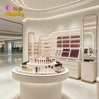 Comptoir d'exposition LED personnalisé pour magasin de cosmétiques, unité d'étagères murales écologiques pour boutique de beauté