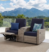 Chaises de jardin inclinables en osier, design moderne européen et américain, imperméables, portables, pour hôtel, piscine, extérieur, avec repose-pieds