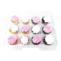 Boîtes individuelles pour cupcakes en plastique jetable à 4 cavités, transparentes, en forme de coquille, pour cupcakes et muffins, vente en gros
