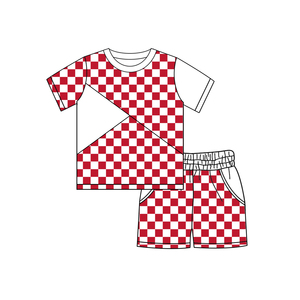 Shorts pour bébé garçon décontractés à imprimé écossais coloré personnalisé, tenues printemps automne, assortis pour frères, vente en gros, 95% coton, shorts pour enfants - Product Image 1