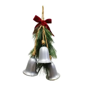Árbol de Navidad campana grande decoración Metal hierro artesanía Jingle campanas muñeco de nieve campana cuerno forma campanas de viento adornos colgantes
