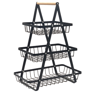 Carrito de Almacenamiento de Frutas y Verduras de Bambú de 3 Niveles con Ruedas y Acabado Lacado para Cocina, Baño y Sala de Estar - Product Image 1