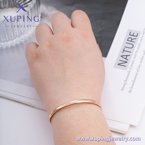 Xuplng Đồ Trang Sức Simpple Mạ Vàng Phổ Biến Mịn Vòng Đồng Bằng <span class=keywords><strong>Cuff</strong></span> 60Mm Bangles Phụ Nữ - Product Image 3