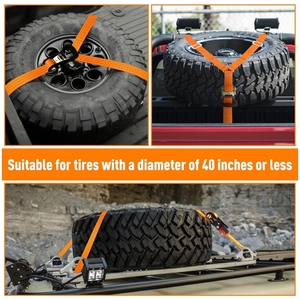 Cinghia a Y Resistente per Ruota di Scorta con 3 Cinghie a Cricchetto in Poliestere, Portata 4500 libbre - Per Portapacchi UTV e Montaggio su Pickup - Product Image 6