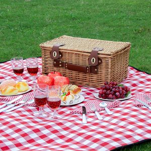Panier de pique-nique personnalisable en osier blanc, tressé, rectangulaire ou carré, idéal pour les paniers-cadeaux de Pâques – Fabrication chinoise à prix abordable - Product Image 5