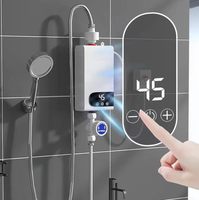 Chauffe-eau instantané sans réservoir 110V à LED en plastique pour hôtels, usage domestique polyvalent, eau chaude électrique pour salle de bain et douche