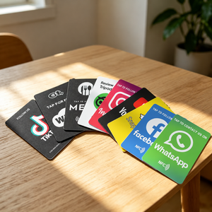 Support d'affichage NFC sans contact pour cartes <span class=keywords><strong>Google</strong></span>, réseaux sociaux et avis <span class=keywords><strong>Google</strong></span>, avec fonction Tap et support de code QR, personnalisable pour cartes WhatsApp - Product Image 4