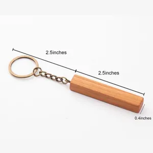 Custom DIY Gifts Handmade Personalized Monogrammed Engraved Keychain Wooden Key Tag with Ring Key Chain for Home Car Keys