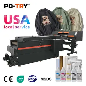 Imprimante à transfert de chaleur numérique textile PO-TRY 60cm 2 4 têtes d'impression I3200 imprimante DTF machine d'impression