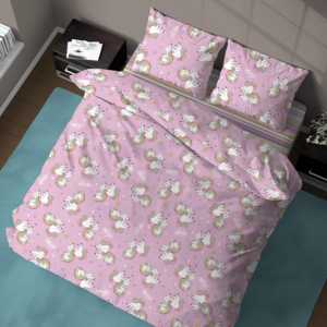 Parure de lit Licorne 100% Coton pour lit simple 135x200cm Rose Motif Magique - Product Image 2