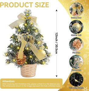 Arbre de Noël miniature de 20 cm de haute qualité avec décorations dorées, fourni en gros par l'usine - Product Image 3