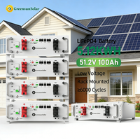 Batterie LiFePO4 51,2 V 100 Ah 5 kWh pour le stockage d'énergie domestique avec plus de 6000 cycles et BMS