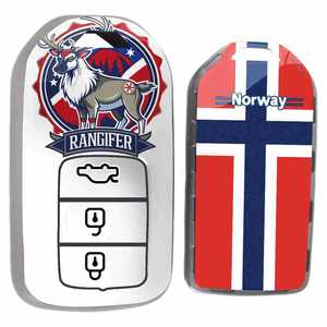 Personalized TPU car key cover with Norwegian <b>flag</b> <b>sticker</b>, suitable for Honda Hummer Mercury, Samsung. - Product Image 1