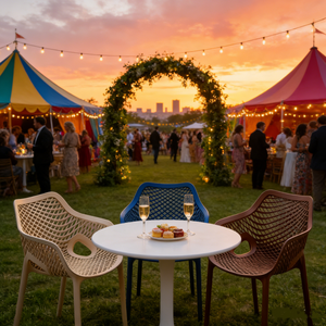 เก้าอี้กลางแจ้งแบบซ้อนได้สำหรับร้านอาหาร เก้าอี้พลาสติกทันสมัยสำหรับร้านกาแฟและสวน - Product Image 5