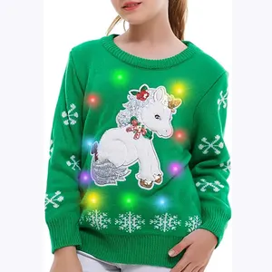 Children Sweater Winter Autumn Girls Boys Clothing Baby Knitwear Pullover Kids Print Warm Christmas Sweaters