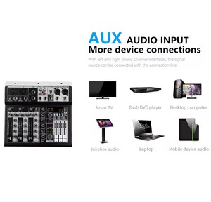 Table <span class=keywords><strong>de</strong></span> mixage audio 4 canaux en plastique <span class=keywords><strong>avec</strong></span> <span class=keywords><strong>changeur</strong></span> <span class=keywords><strong>de</strong></span> <span class=keywords><strong>voix</strong></span> pour KTV, spectacles en direct, scène, bar – Table <span class=keywords><strong>de</strong></span> mixage audio professionnelle pour bar et scène - Product Image 3