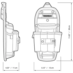 Sac à outils multifonctionnel pour techniciens, 6 poches à insérer avec fermeture à glissière, noir, fabriqué en polyester durable - Product Image 2