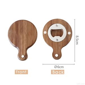 Individuelles Logo Holz-Flaschenöffner Lasergraviert Kreativer Kühlschrankmagnet Küchengadgets Mit Griff Werbe-Schlüsselanhänger - Product Image 3