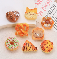 Ornements en résine 3D de dessins animés, DIY, pour coques de téléphone et décorations de chaussures, jouet alimentaire artificiel en forme de pain Kawaii, avec accessoire de colle, Noël