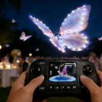 Drone papillon bionique télécommandé 2,4 GHz à 9 canaux, jouet papillon volant de 72 cm avec lumière, jouet d'avion RC pour adolescents et adultes