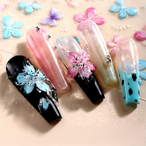 สติกเกอร์ติดเล็บลายดอกไม้ผีเสื้อ น่ารัก ลายดอกไม้ ติดด้วยกาว สำหรับตกแต่งเล็บอะคริลิค ของตกแต่งเล็บ DIY อุปกรณ์เสริมติดเล็บ - Product Image 5